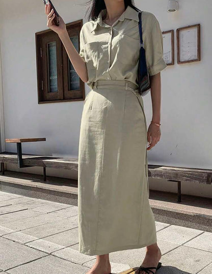 Sage skirt set