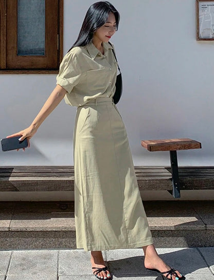 Sage skirt set