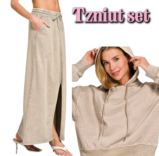 Nude Tzniut skirt set de viaje 24 enero