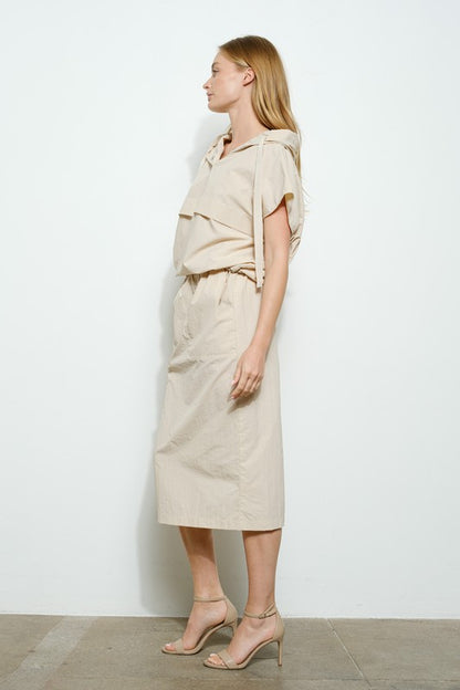 Nude hoddie & tzniut skirt set