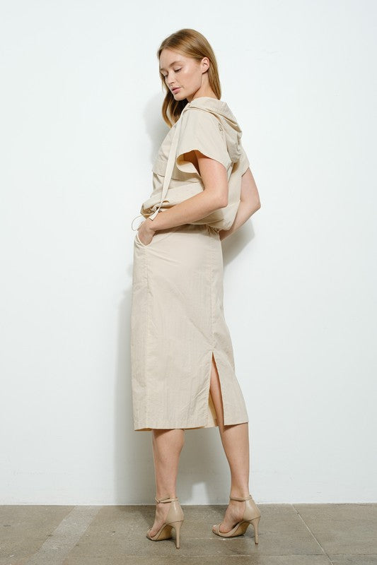 Nude hoddie & tzniut skirt set