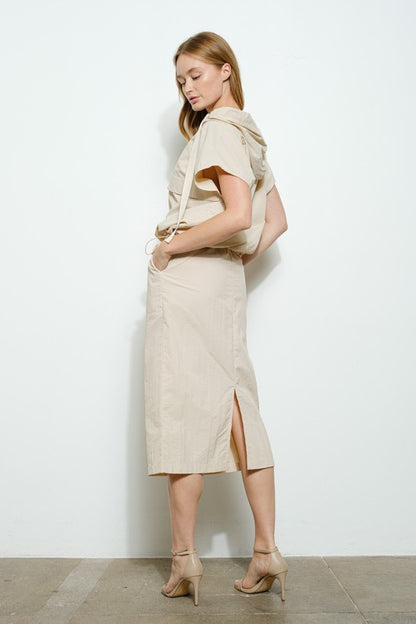Nude hoddie & tzniut skirt set