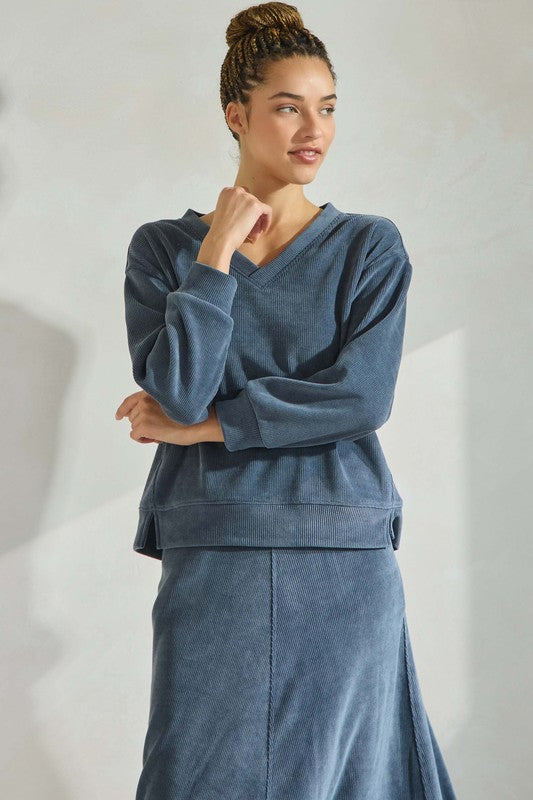 Índigo Tzniut skirt set de viaje