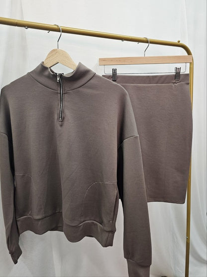 Mockha collared tzniut skirt set