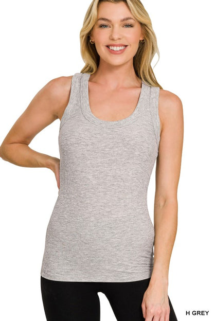 Grey ribbed basic  top 27 enero