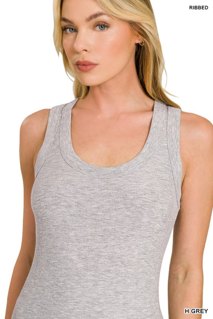 Grey ribbed basic  top 27 enero