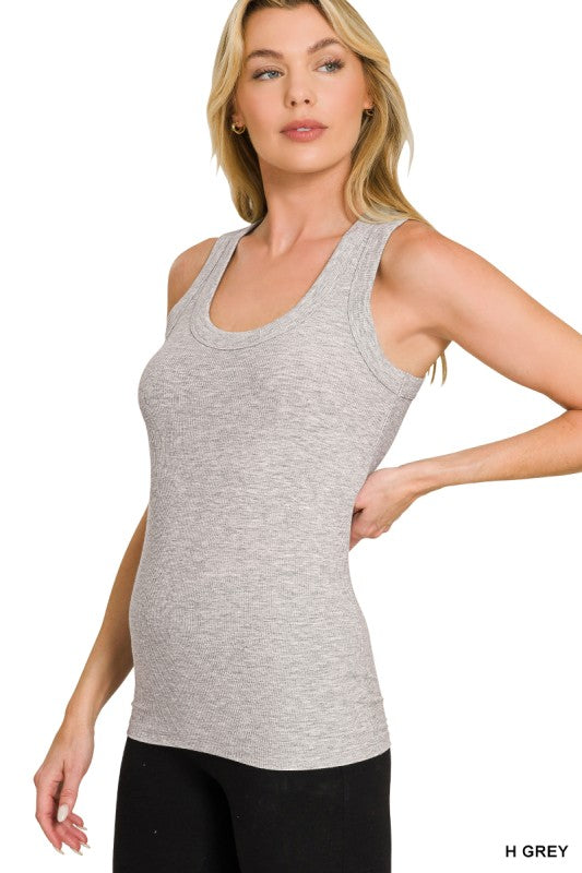 Grey ribbed basic  top 27 enero