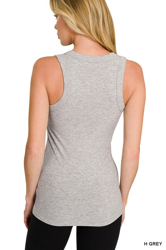 Grey ribbed basic  top 27 enero