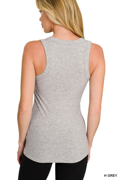 Grey ribbed basic  top 27 enero