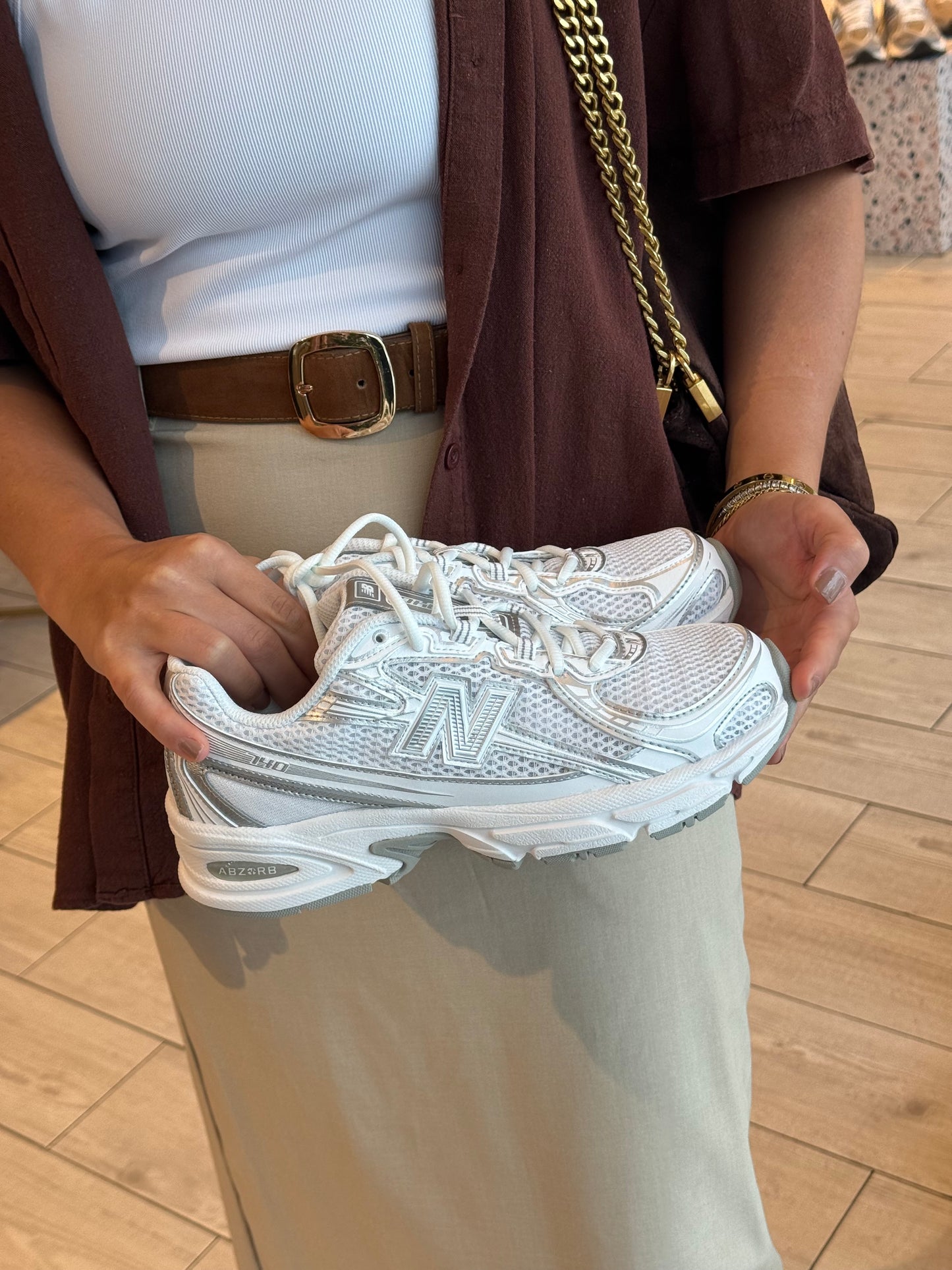 Silver & White 740 New balance for women sale