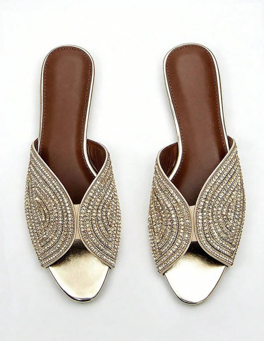 Gold GG Mules