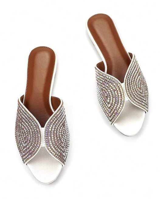 White GG Mules