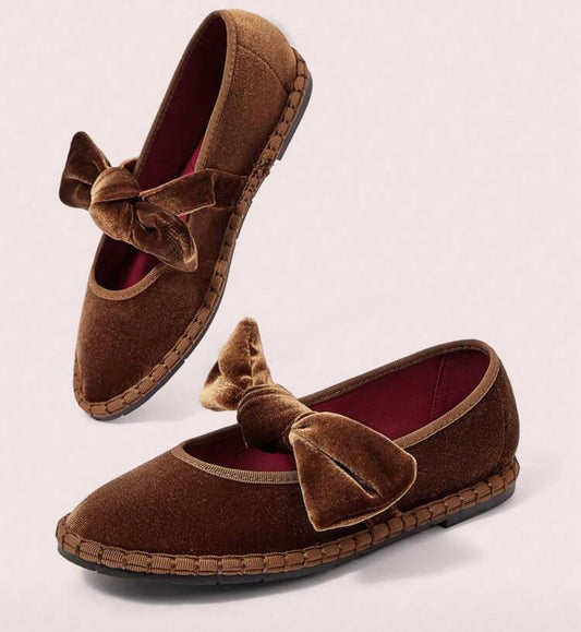 Caramel bow Flats