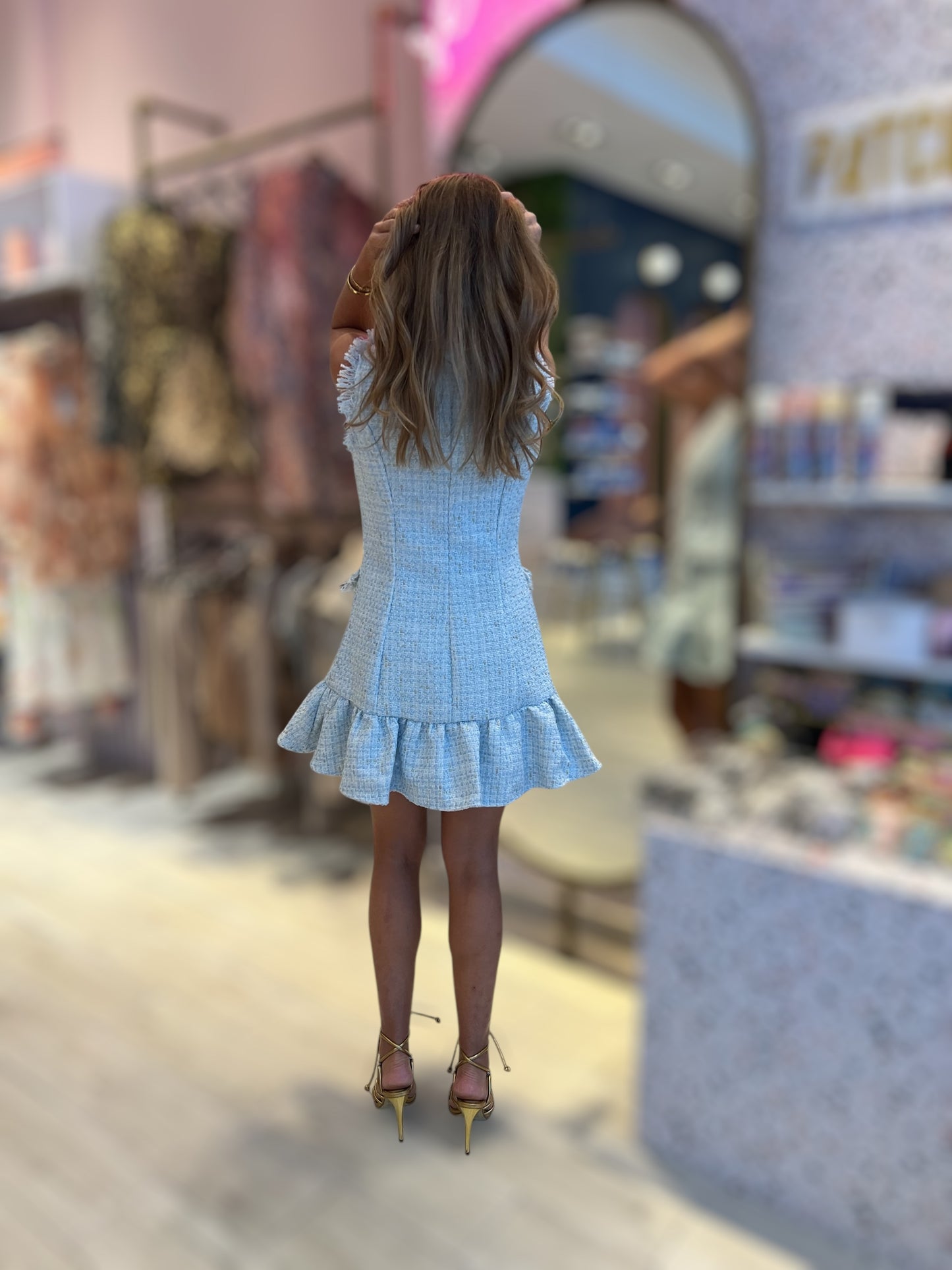 Blue Tweed dress