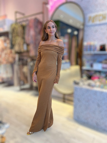 Brown sparkling dress 18 abril
