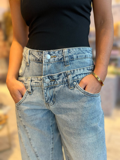 Double waist jeans