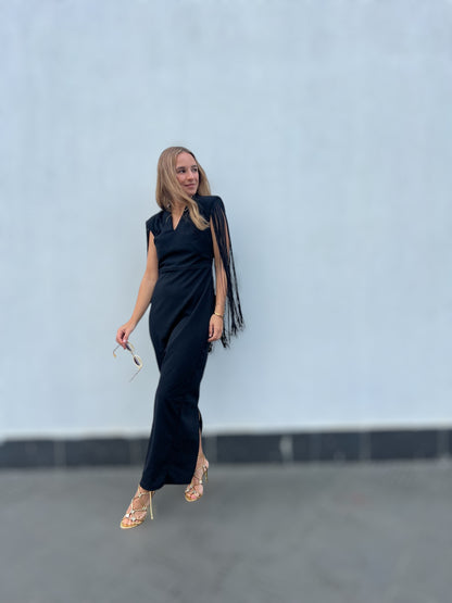 Black Fringed Dress