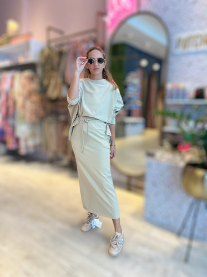 Daniela’s Taupe loungewear skirt set