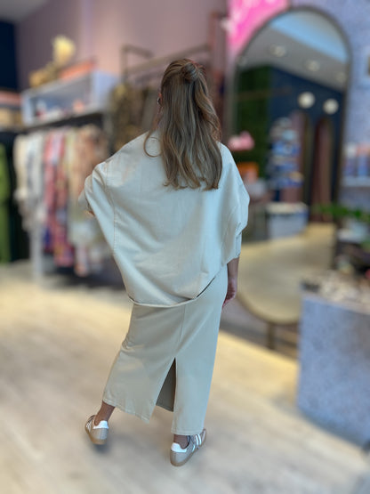 Daniela’s Taupe loungewear skirt set
