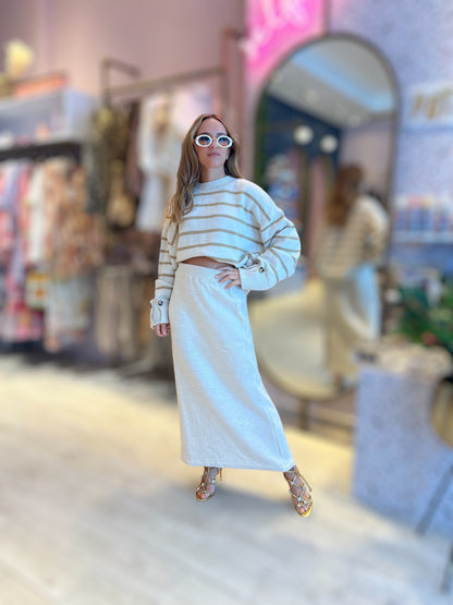 Knitted Striped Nude set