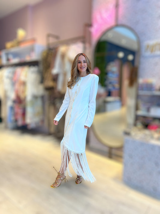 White Fringed Dress 15 mayo