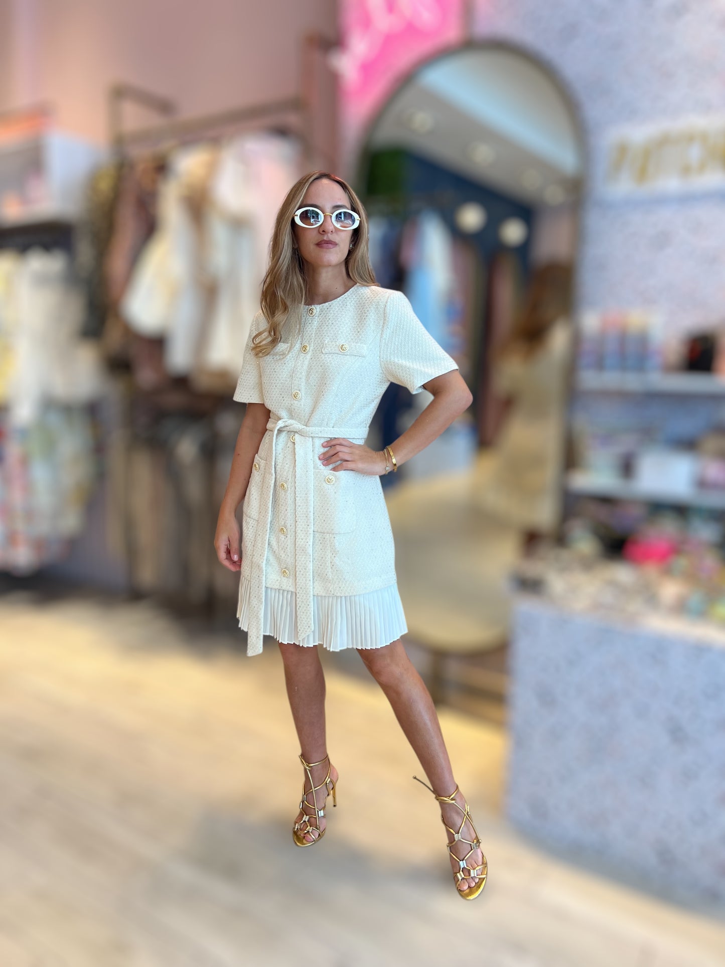Ivory tweed dress 8 mayo