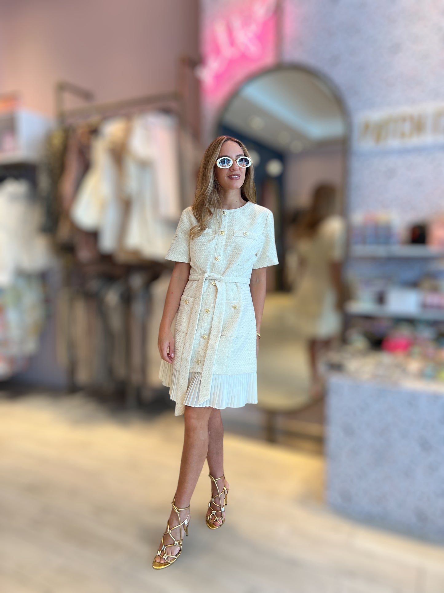 Ivory tweed dress 8 mayo