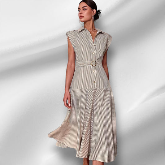 Striped belted dress 18 mayo