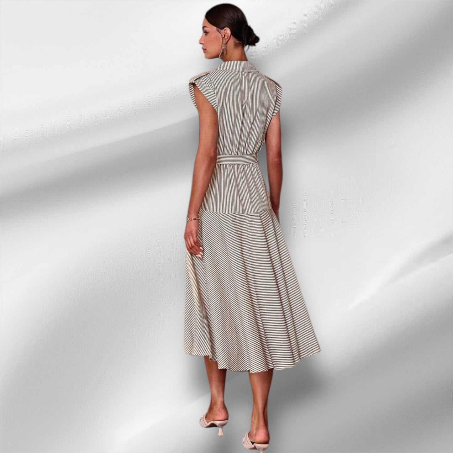 Striped belted dress 18 mayo