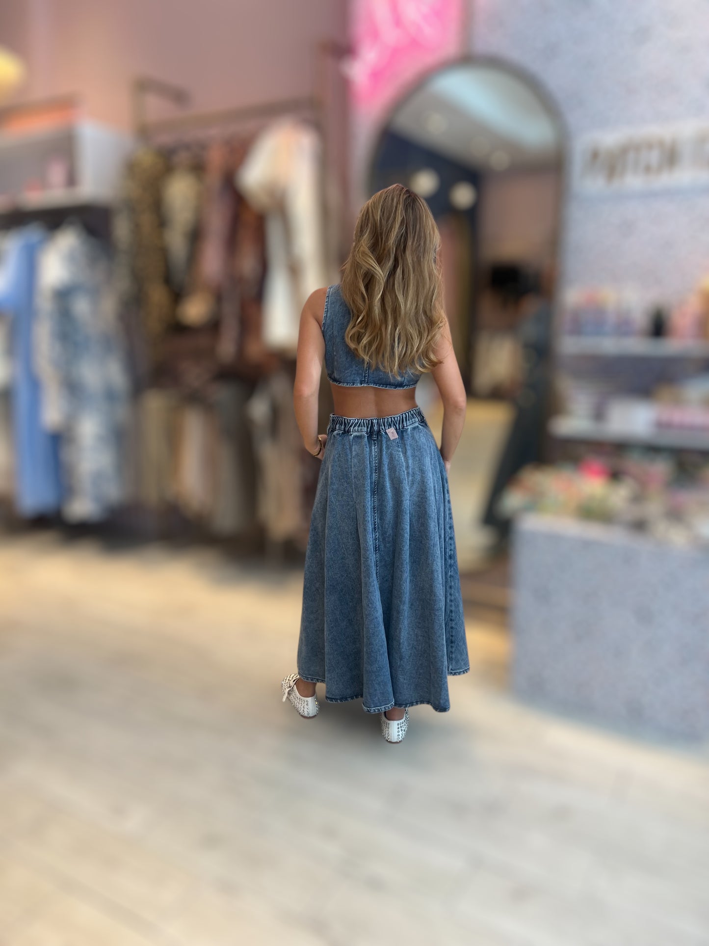 Denim Cut out dress
