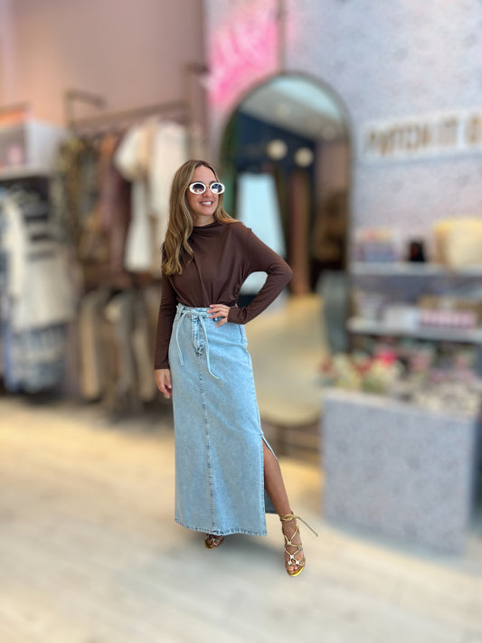 Brown long sleeve top