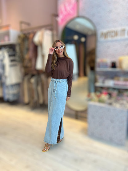 Brown long sleeve top