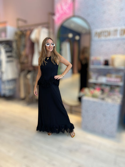 Black Fringed Dress