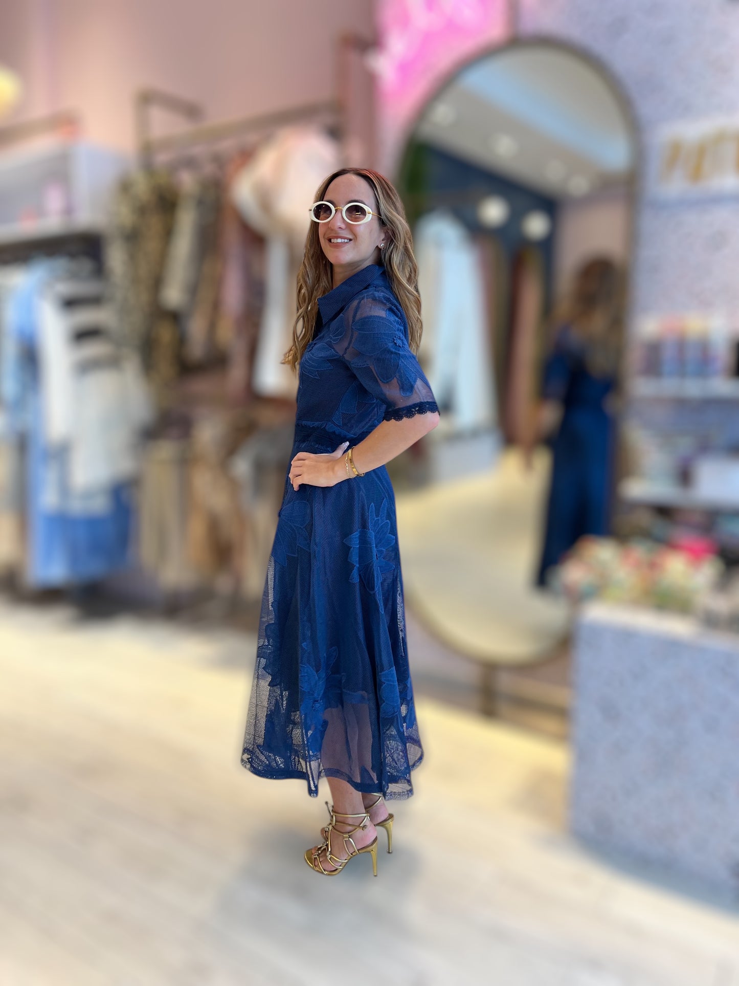 Navy royal maxi dress