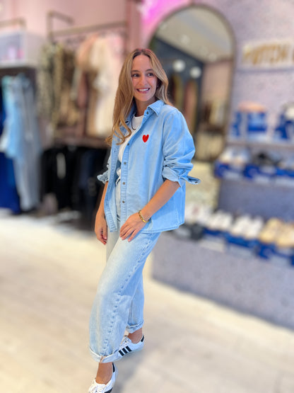 Denim embroidery shirt