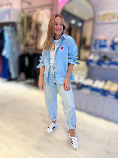 Denim embroidery shirt