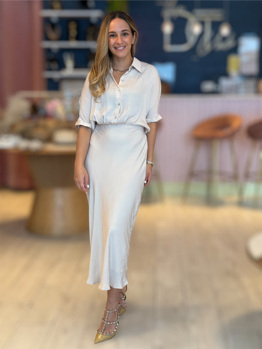 Off white Silky midi Dress 69.99