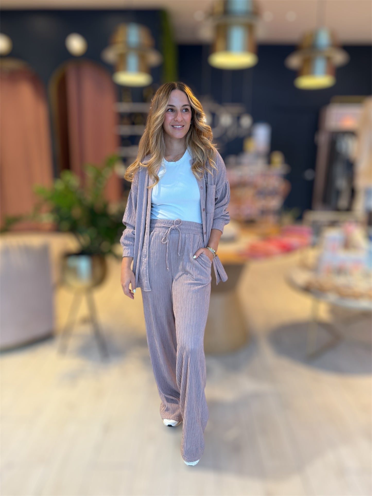 Blush pants & top set de viaje