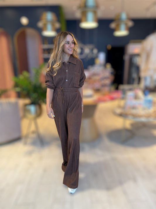 Brown pants & top set viaje