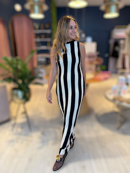 Black & white croché Dress
