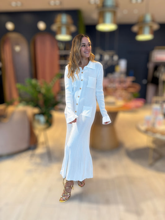 White ribbed dress