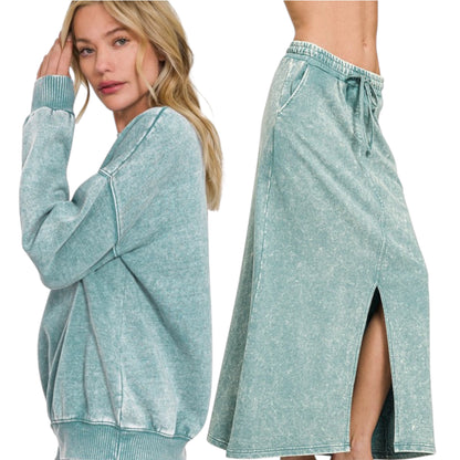 Mineral Washed Tzniut skirt set 8 nov