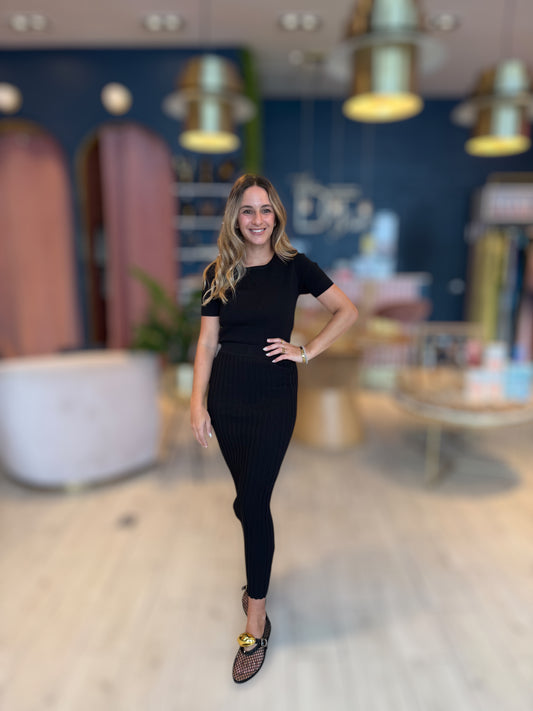 Sara's Black Knit skirt set