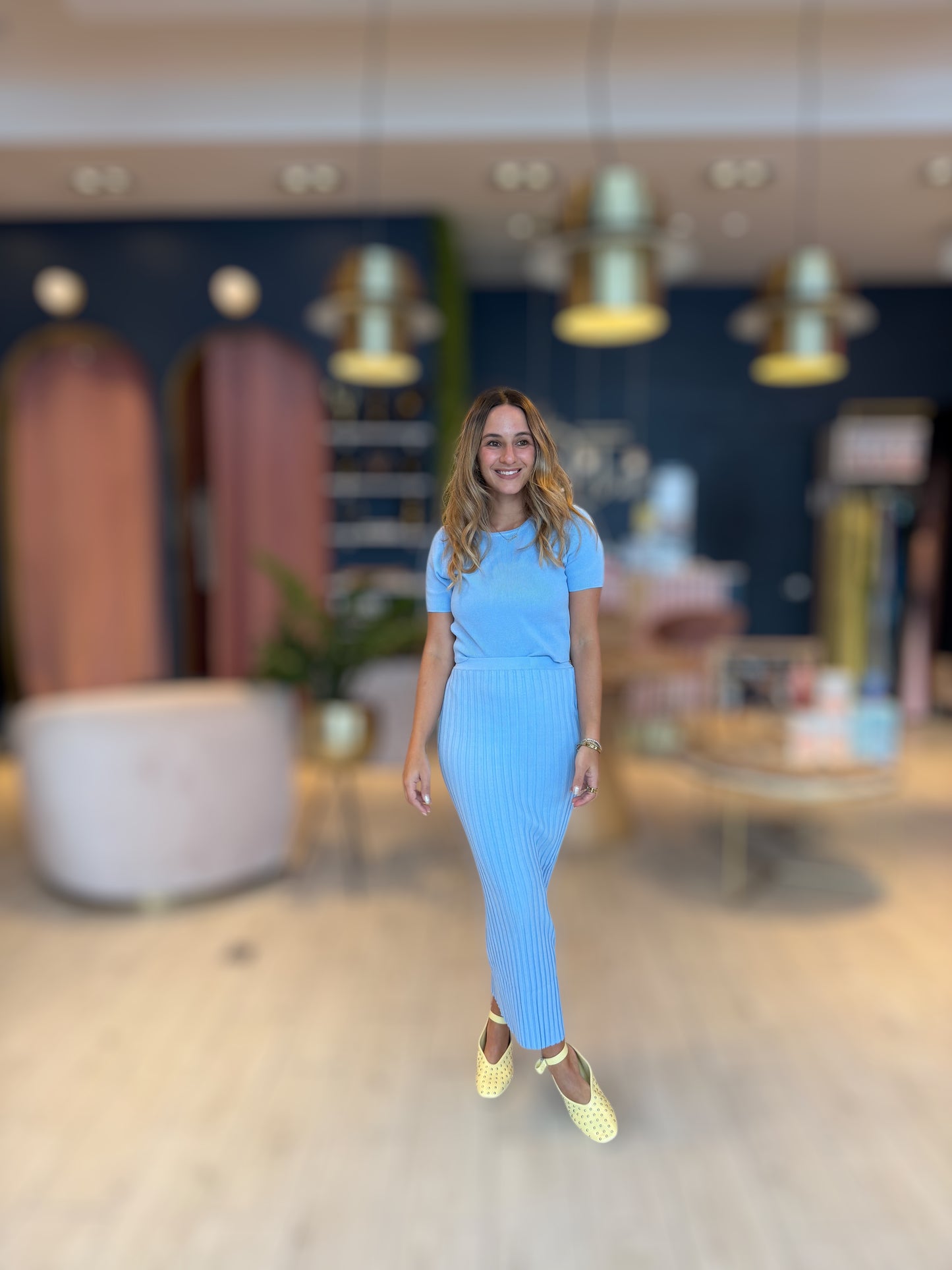 Sara's light  Blue skirt set