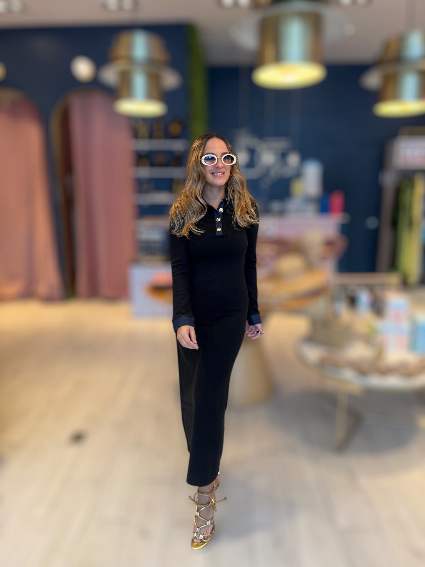 Black & denim Rachel's Dress BLACK WEEK