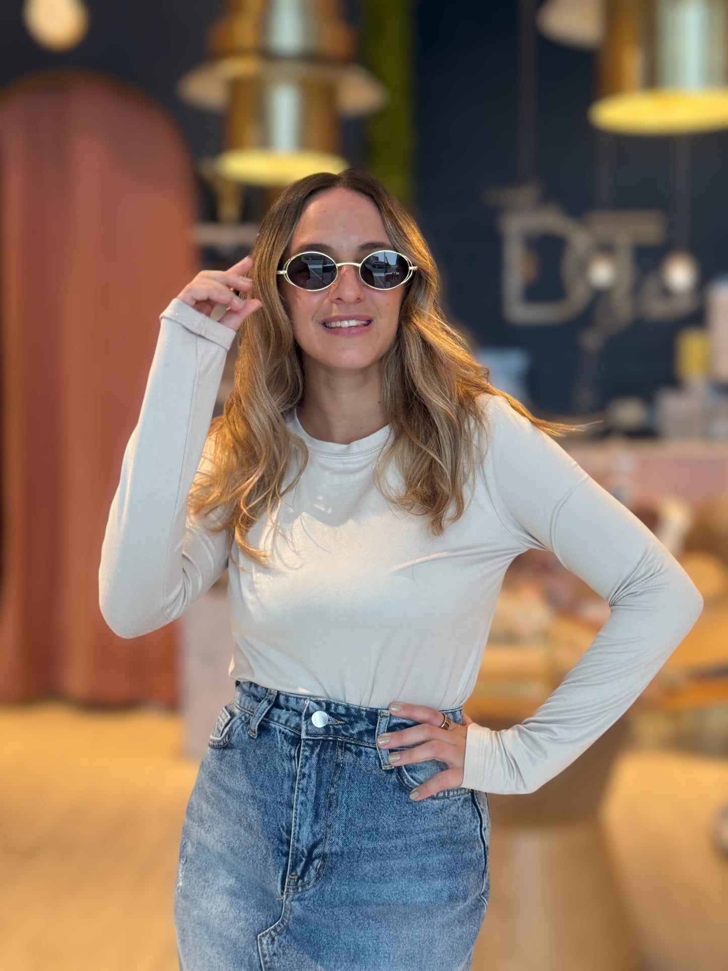 Nude basic top Tzniut