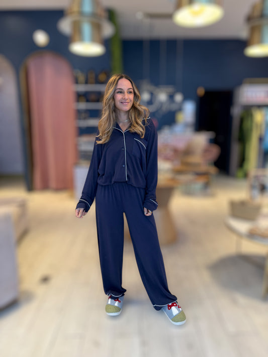 Navy pijama pants set