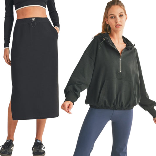 Tzniut Black mido Skirt & Hoddie set 18 enero
