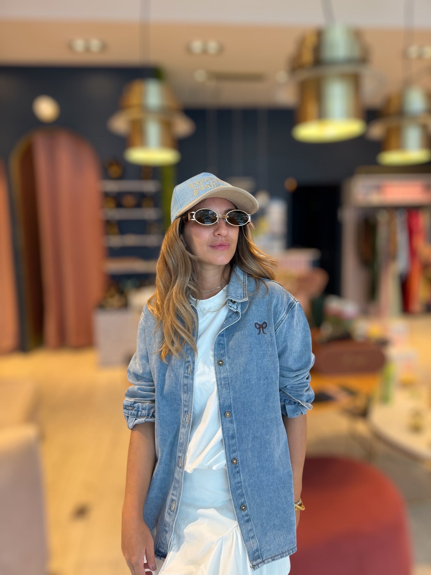 Denim & Nude Expenssive & difficult hat