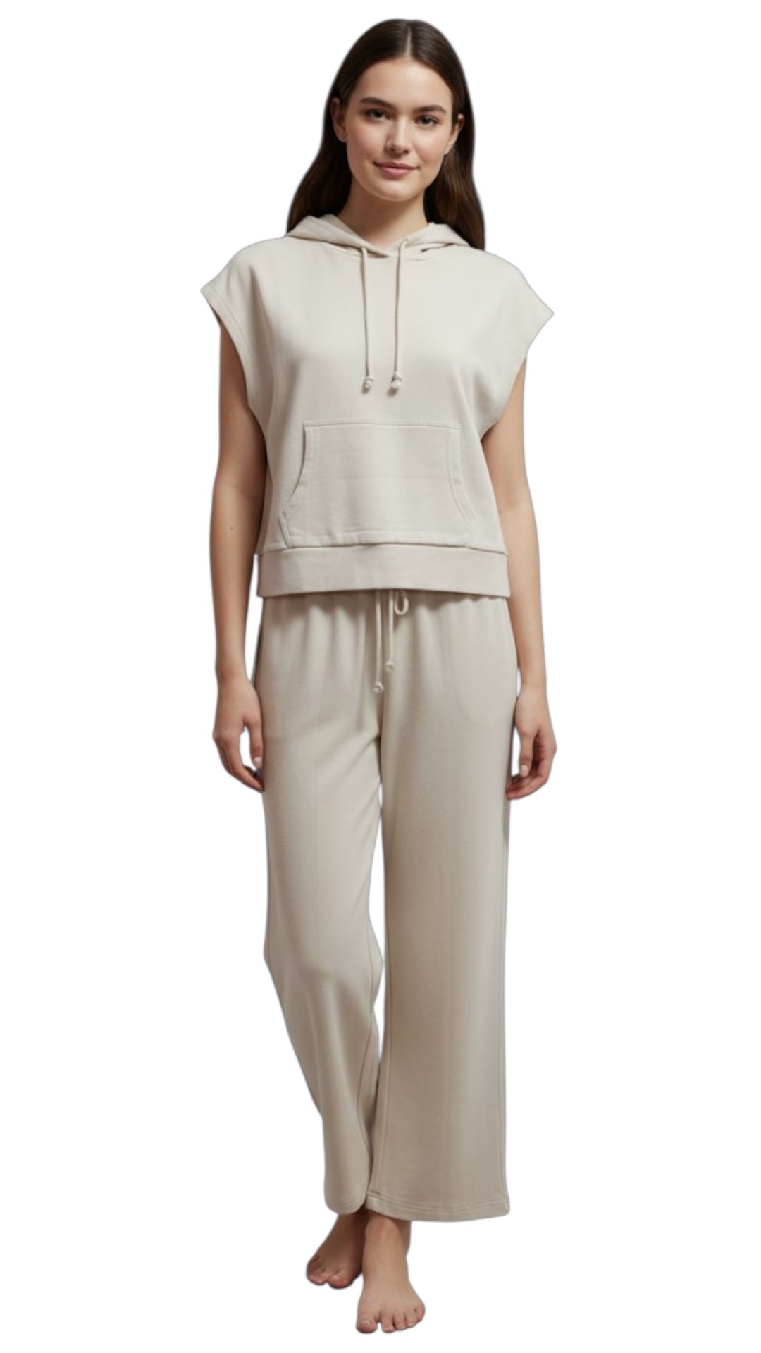 Cream hoddie pants set de viaje 19 marzo